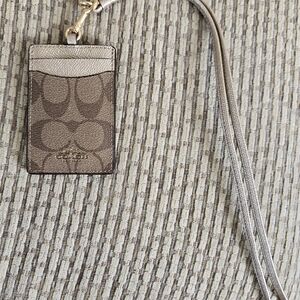 Coach Metallic Brown Card Holder Lanyard